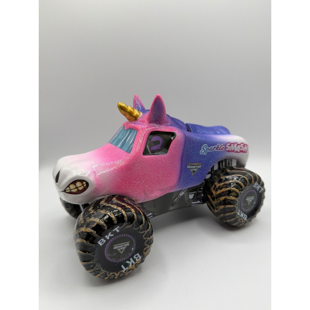 2026 Monster Jam Sparkle Smash Unicorn Ceramic Monster Truck Piggy Bank